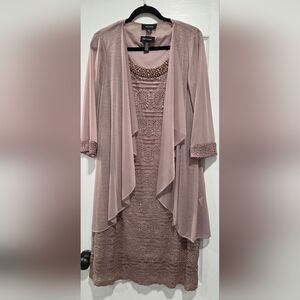 R&M Richards Mauve Lace Dress with Jacket